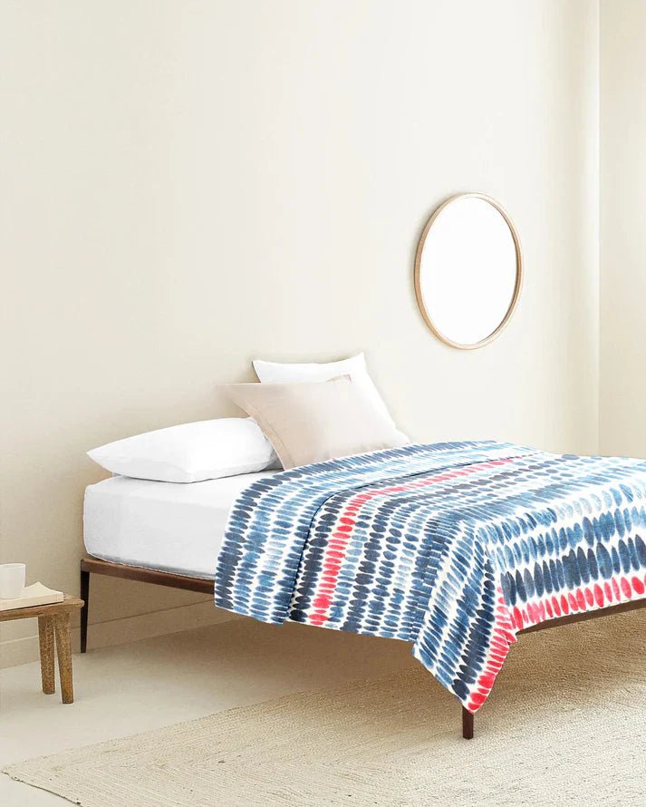 The Baby Atelier 100% Organic Junior Bed Cover Queen Red and Blue Brushstrokes - TBA1982 - 23005