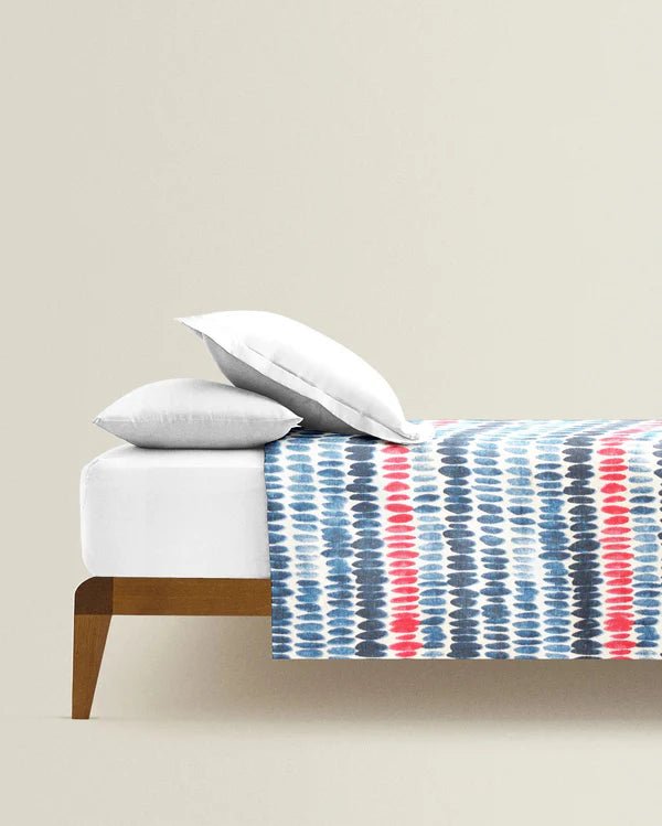 The Baby Atelier 100% Organic Junior Bed Cover Queen Red and Blue Brushstrokes - TBA1982 - 23005