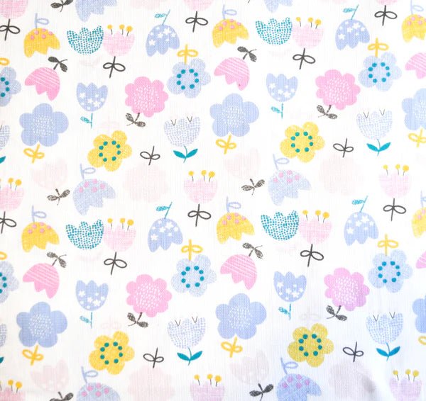 The Baby Atelier 100% Organic Junior Bed Cover Queen Whimsical Flowers - TBA1982 - 23002