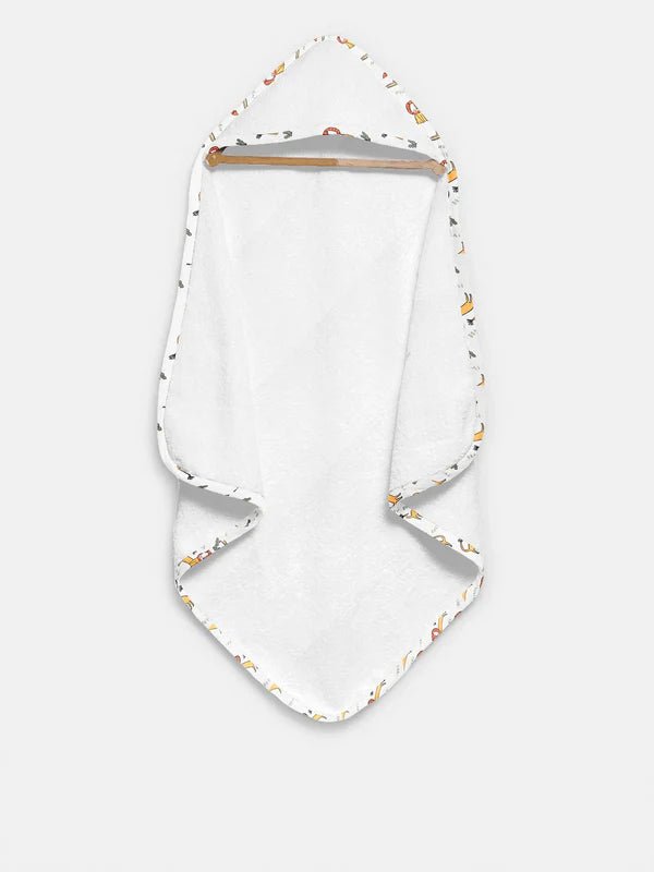 The Baby Atelier 100% Organic Lion Print Organic Hooded Towel - TBA1982 - 13078