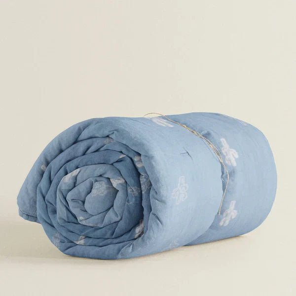 The Baby Atelier 100% Organic Queen Duvet Cover Blue Cactus - TBA1982 - 19076