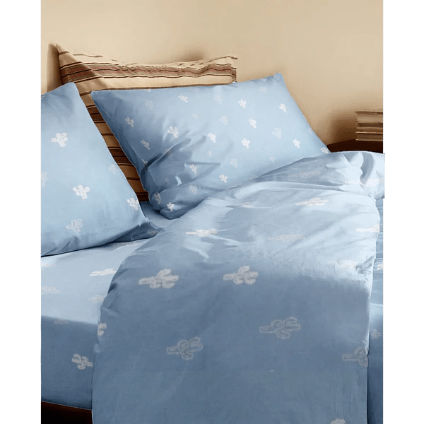 The Baby Atelier 100% Organic Queen Duvet Cover Blue Cactus - TBA1982 - 19076