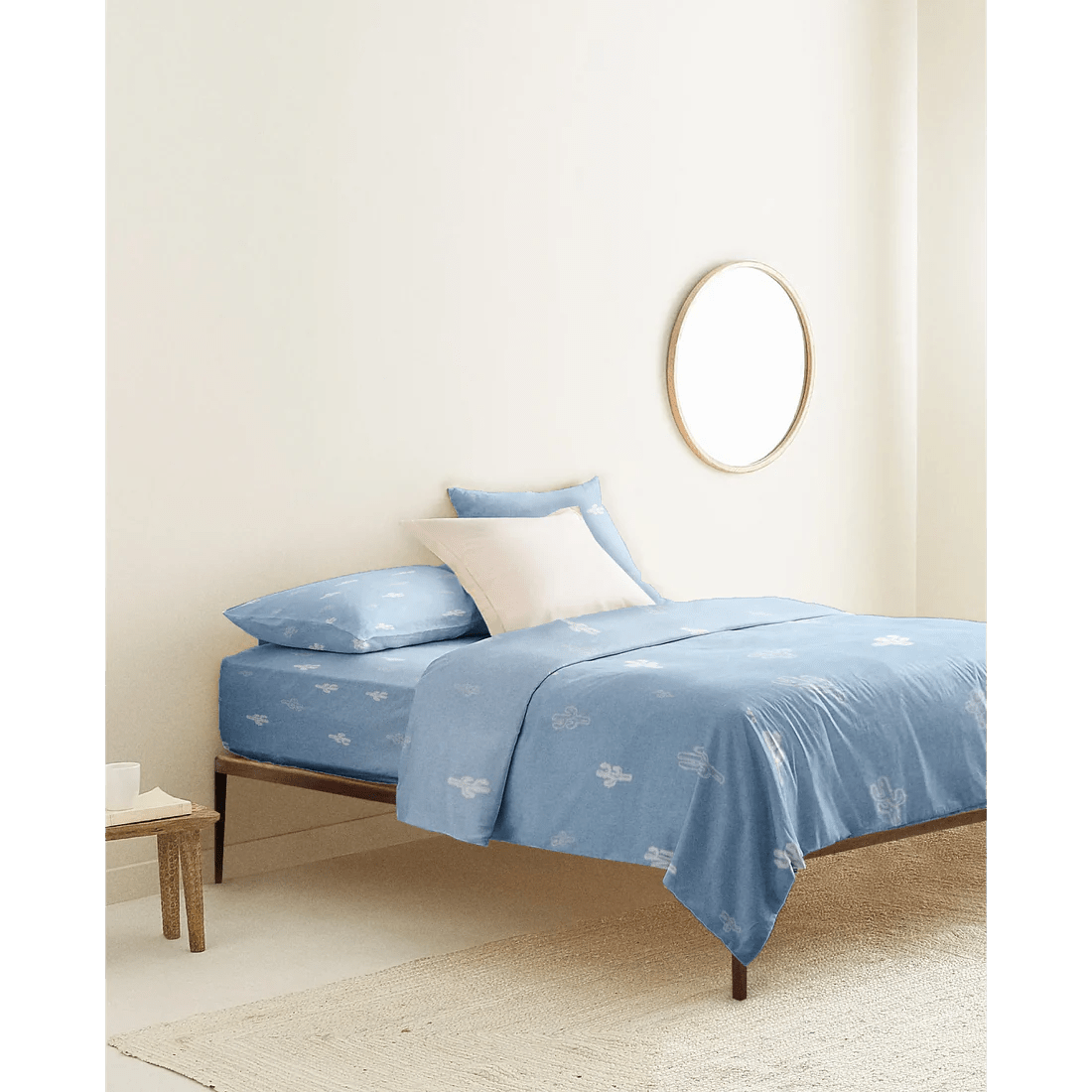 The Baby Atelier 100% Organic Queen Duvet Cover Blue Cactus - TBA1982 - 19076