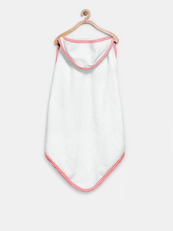 The Baby Atelier 100% Organic Red Checks Organic Hooded Towel - TBA1982 - 13068