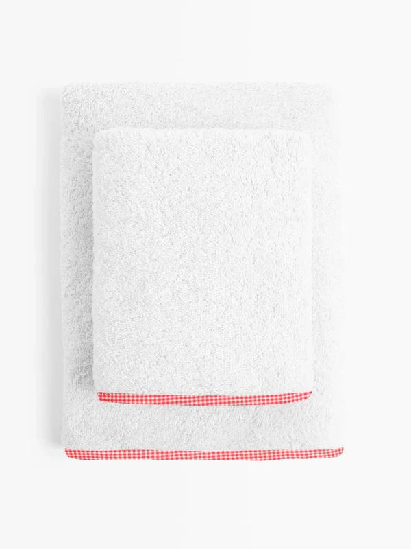 The Baby Atelier 100% Organic Red Checks Organic Junior Towel Set - Kids Towels