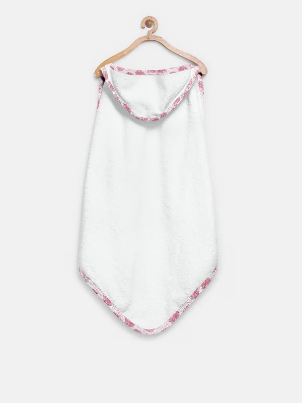 The Baby Atelier 100% Organic Red Floral Organic Hooded Towel - TBA1982 - 13072
