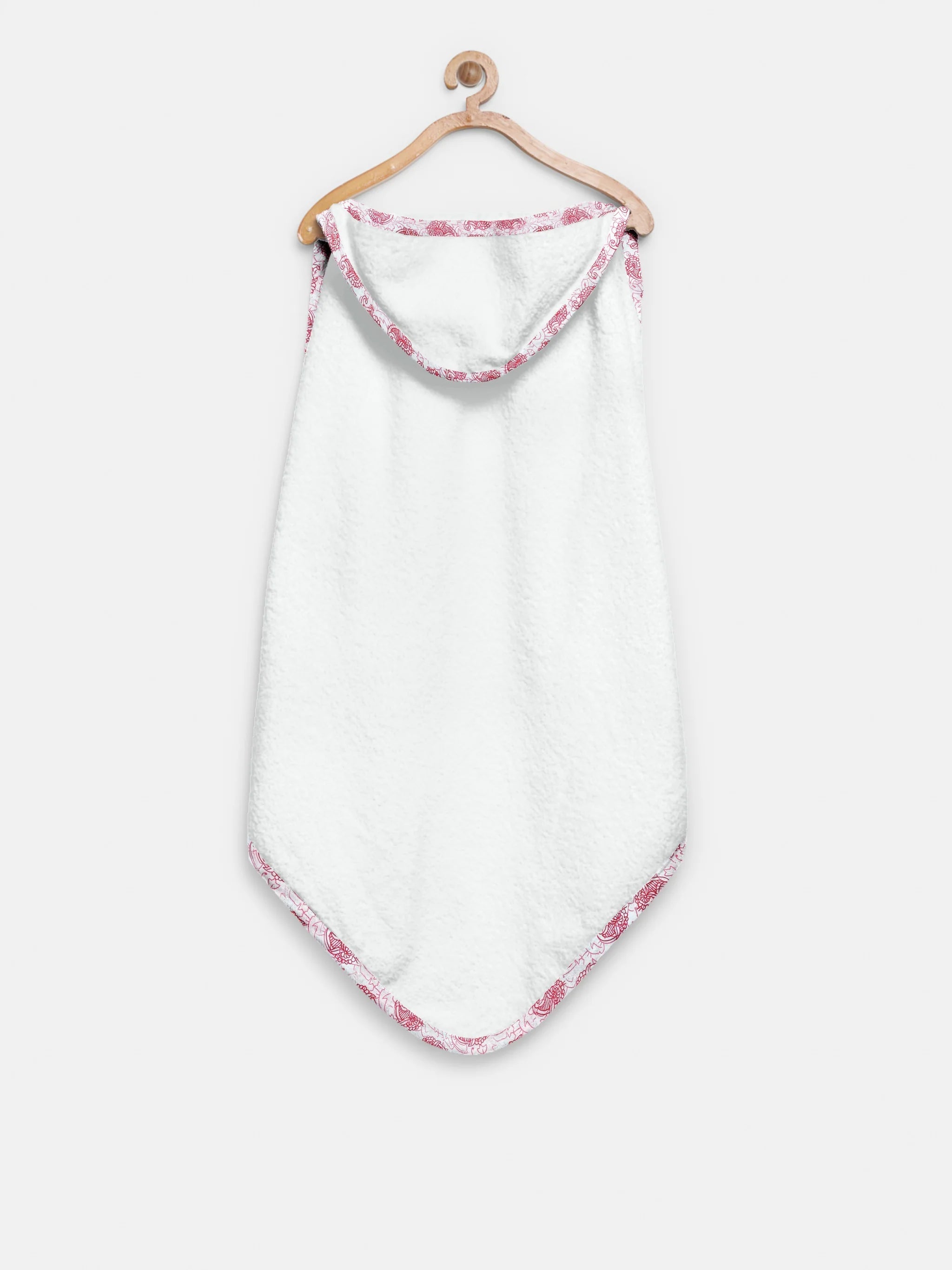 The Baby Atelier 100% Organic Red Floral Organic Organic Hooded Towel Set - TBA1982 - 18072