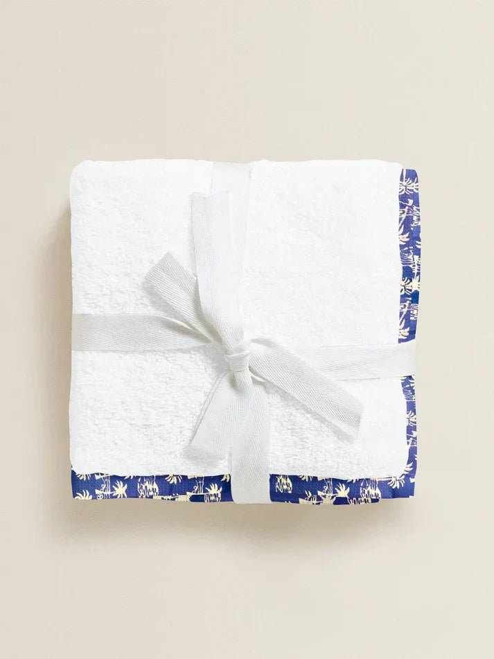 The Baby Atelier 100% OrganicFloral Blue Organic Junior Towel - Kids Towels