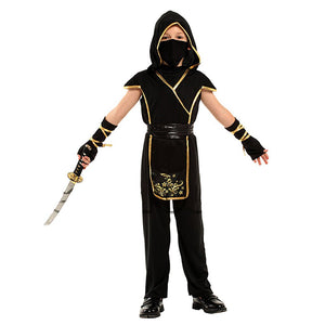 The Black & Gold Dragon Ninja, Kids Halloween Costume Fancy Dress Up - 7 - 9 Years Halloween