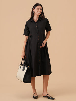 The Black-sic Maternity and Nursing Dress - S Maternity Casual Dress