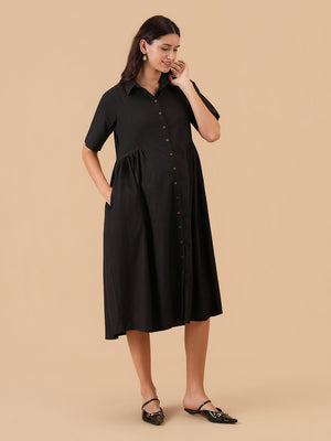The Black-sic Maternity and Nursing Dress - S Maternity Casual Dress