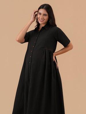 The Black-sic Maternity and Nursing Dress - S Maternity Casual Dress