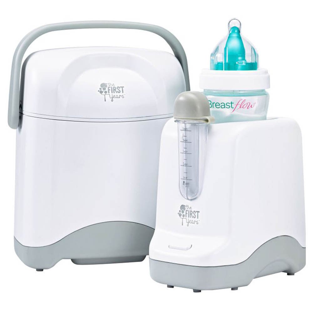 The First Years Sterilizer Night & Day Bottle Warmer (Birth To 36 Months) White & Grey - Y1058