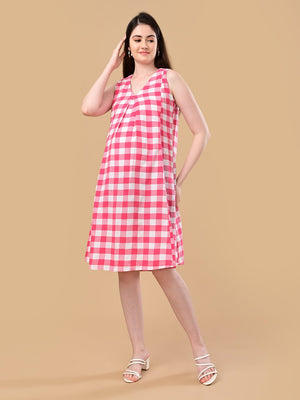 The Fuchsia Frame Maternity and Nursing Shacket Dress - Pink Maternity Casual Dress