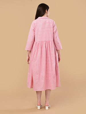 The Fuchsia Frame Maternity and Nursing Shacket Dress - Pink Maternity Casual Dress