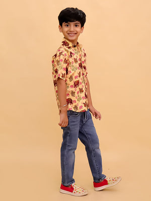 The Gentle Giant Elephant Print Boys Shirt - KES - SC - TGNEB - 0 - 6