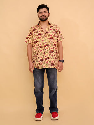 The Gentle Giant Elephant Print Men's Shirt - TWN - SC - TGNGM - S