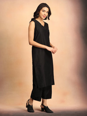 The Modern Muse Women's Silk Jacket Kurta set - S Women's Co ord Set