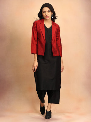 The Modern Muse Women's Silk Jacket Kurta set - S Women's Co ord Set
