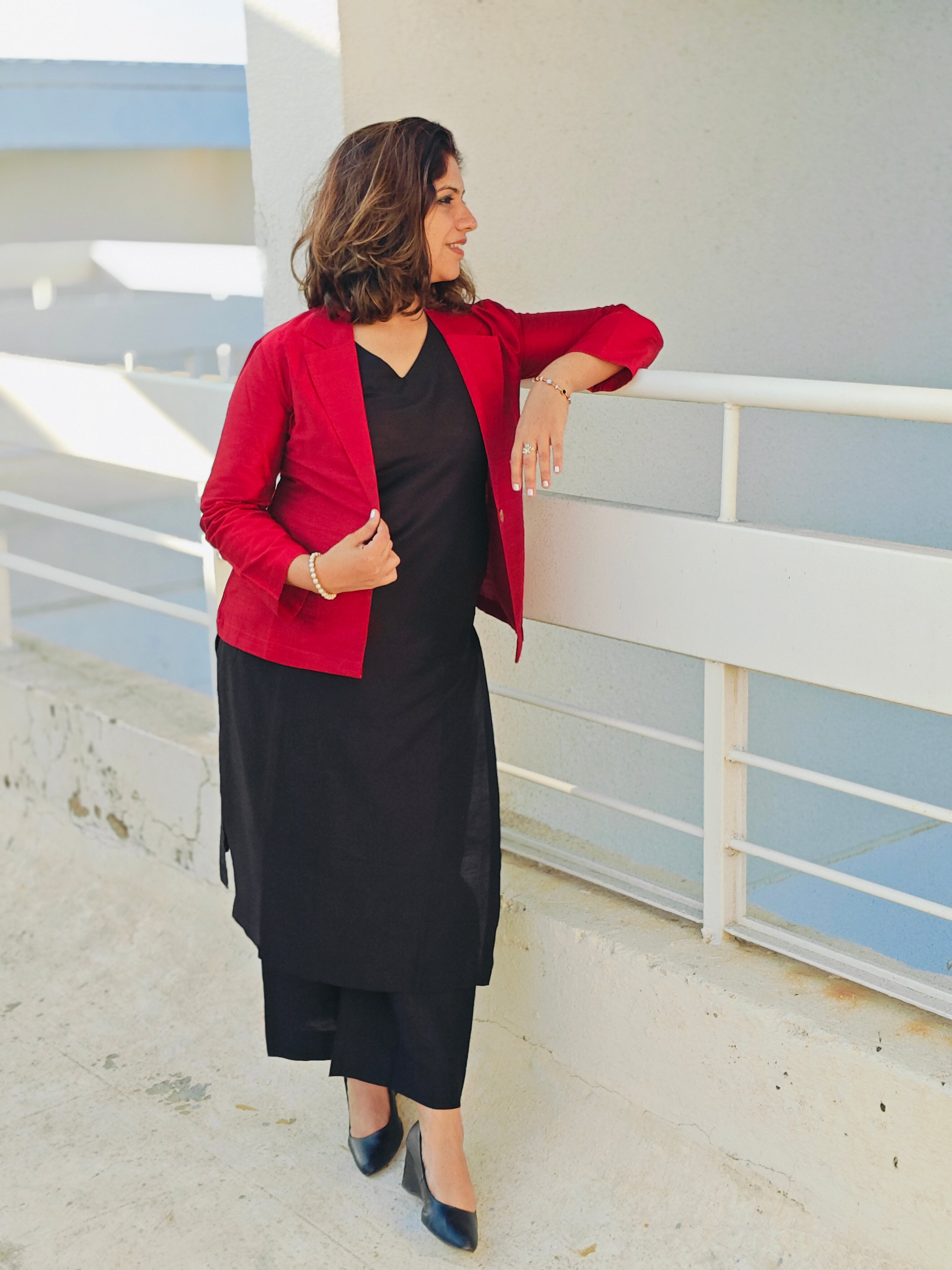 The Modern Muse Women's Silk Jacket Kurta set - WES - SK - TMDMS - S