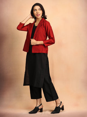 The Modern Muse Women's Silk Jacket Kurta set - S Women's Co ord Set