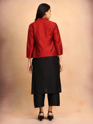 The Modern Muse Women's Silk Jacket Kurta set - S Women's Co ord Set