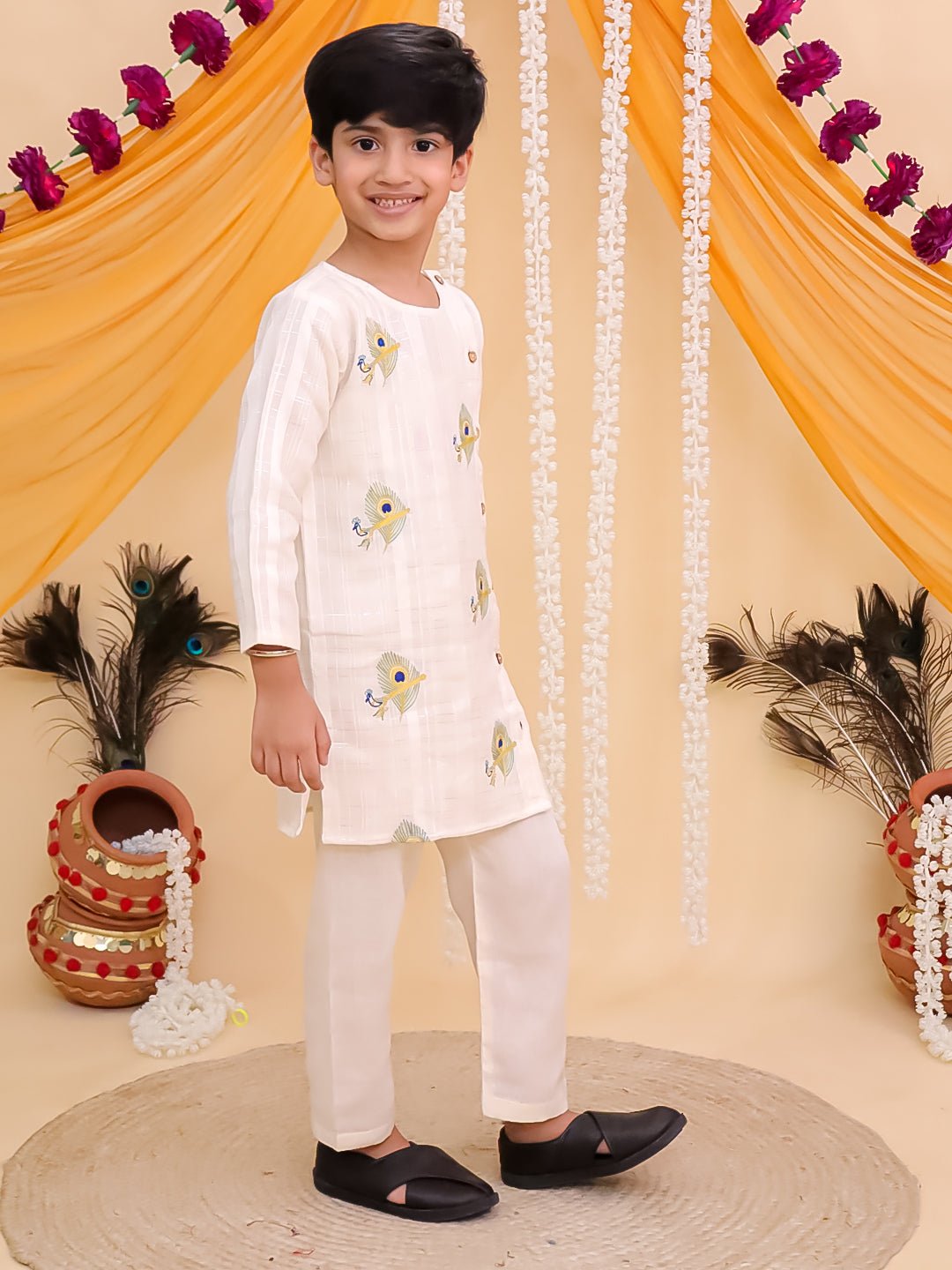 The Mor Edit Embroidered Boys Kurta Set - KES - BK - TMREB - 0 - 6