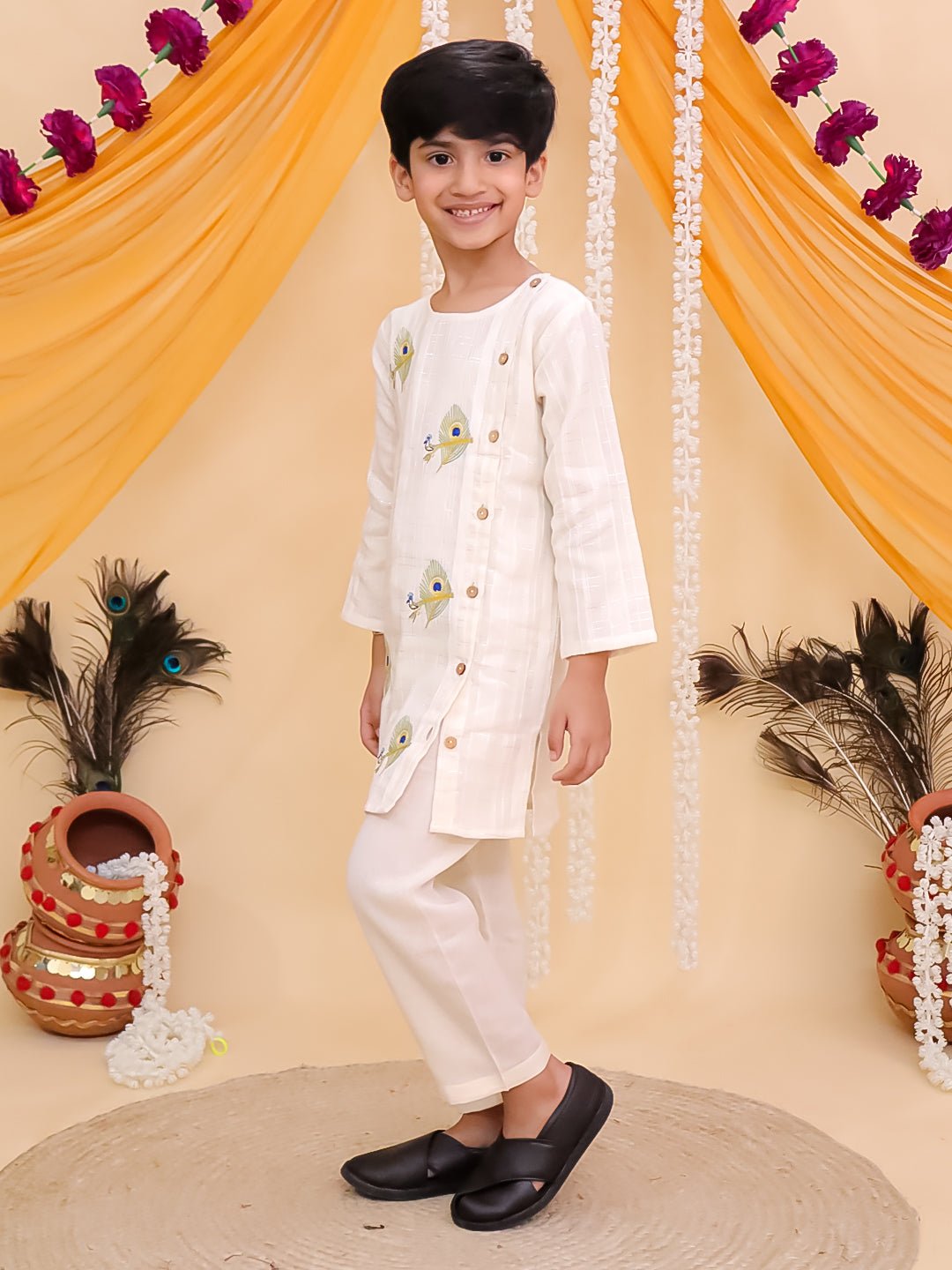 The Mor Edit Embroidered Boys Kurta Set - KES - BK - TMREB - 0 - 6