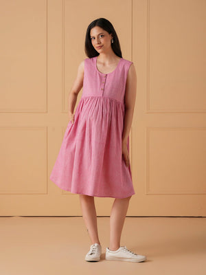 The Parallel Track Maternity and Nursing Shacket Dress - Pink Maternity Casual Dress