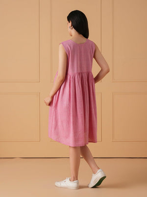 The Parallel Track Maternity and Nursing Shacket Dress - Pink Maternity Casual Dress