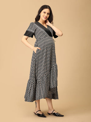 The Right Angles Maternity Wrap Dress - DRS - SK - TRAN - S