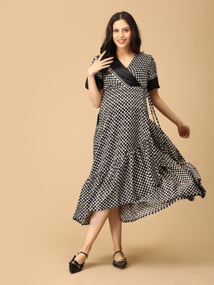 The Right Angles Maternity Wrap Dress - DRS - SK - TRAN - S