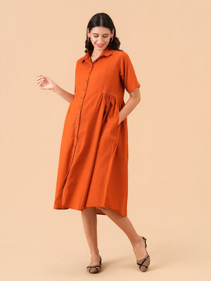 The Rust-In-Time Maternity and Nursing Dress - S Maternity Casual Dress