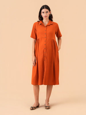 The Rust-In-Time Maternity and Nursing Dress - S Maternity Casual Dress