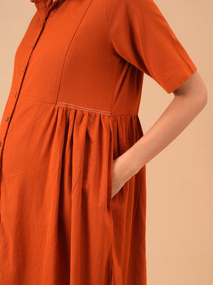 The Rust-In-Time Maternity and Nursing Dress - S Maternity Casual Dress