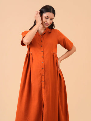 The Rust-In-Time Maternity and Nursing Dress - S Maternity Casual Dress