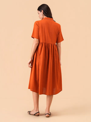 The Rust-In-Time Maternity and Nursing Dress - S Maternity Casual Dress