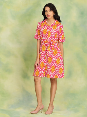 Pink Threads of Pink Womens's Ikat Dress - Women's Dress
