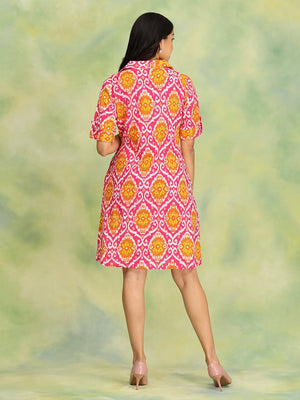 Pink Threads of Pink Womens's Ikat Dress - Women's Dress