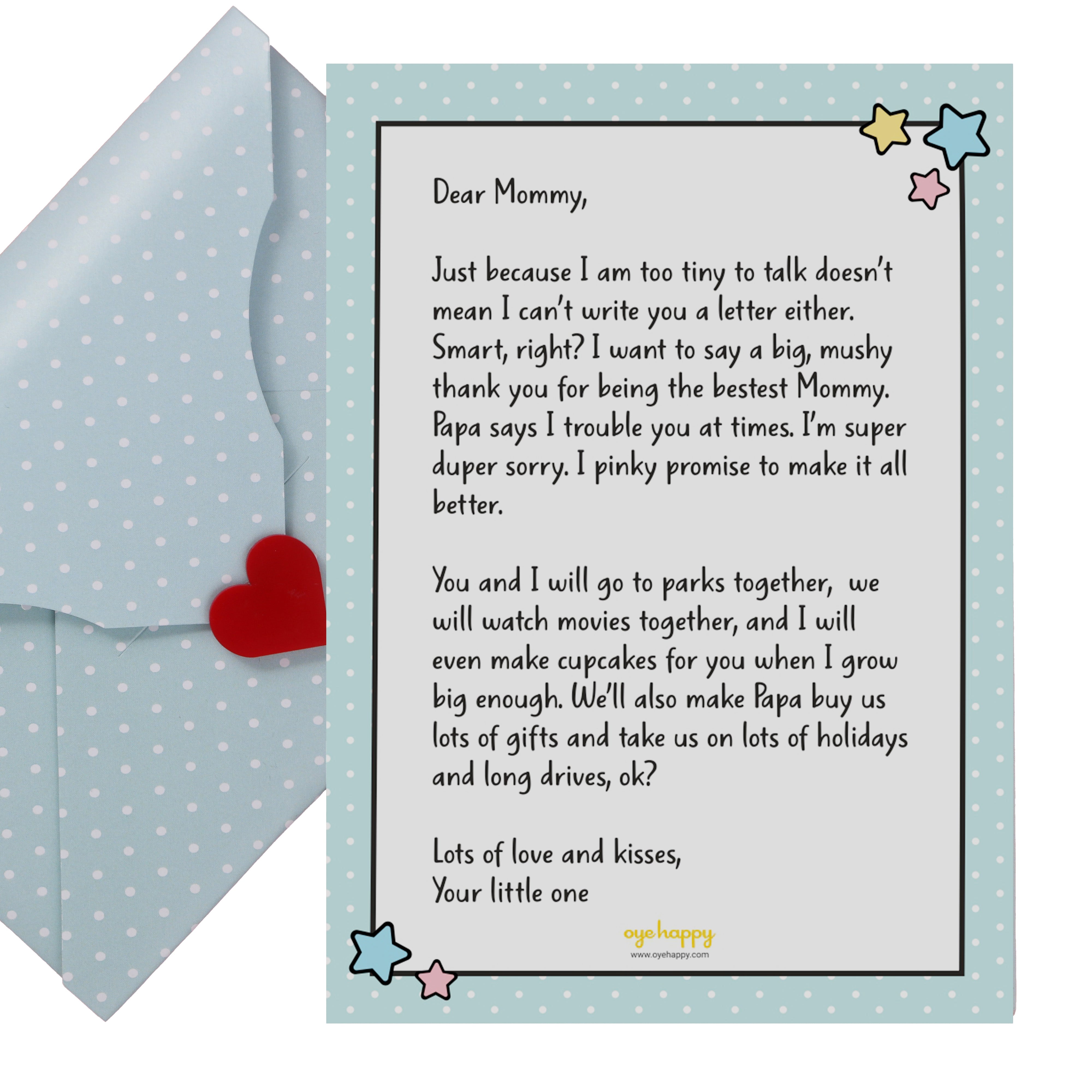 Oye Happy Letter from Baby – A Heartfelt Mother's Day Card