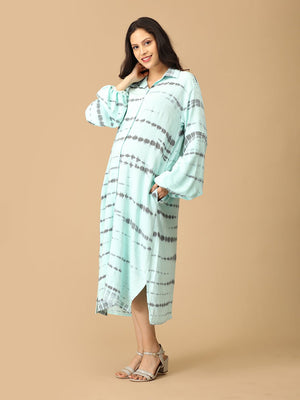 Tide & Dye Maternity and Nursing Oversized Shirt Dress - DRS - SK - TIDYE - S
