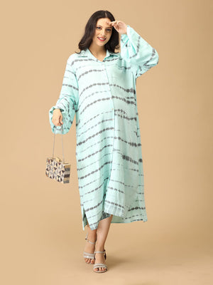 Tide & Dye Maternity and Nursing Oversized Shirt Dress - DRS - SK - TIDYE - S
