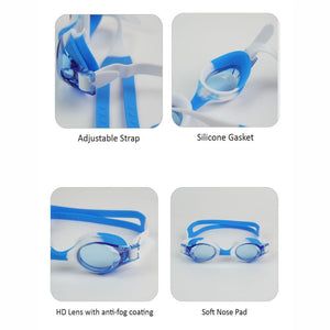 Tie Dye White with Blue Anti Fog UV Protection Leakproof Design Swim Goggles for Kids, 1yr - 4yrs - 1 - 4 years Swim