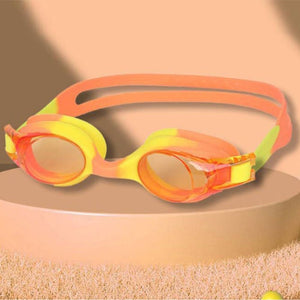 Tie Dye Yellow Blend with Orange Anti Fog UV Protection Leakproof Design Swim Goggles for Kids, 1yr - 4yrs - 1 - 4 years Swim