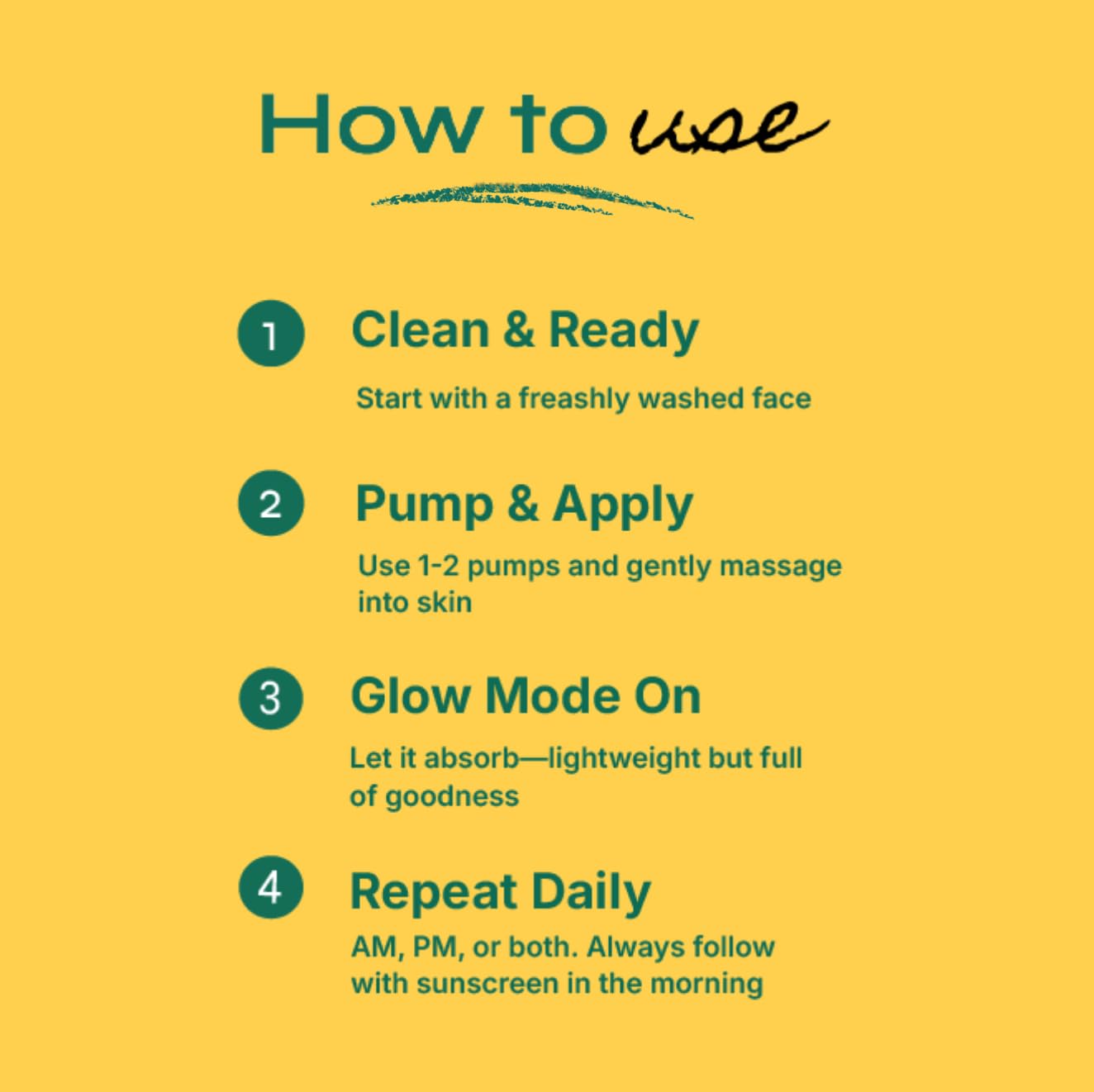 Instructions for using Tikitoro Teens Hydrating Face Cream: Clean, apply, let absorb, repeat daily.