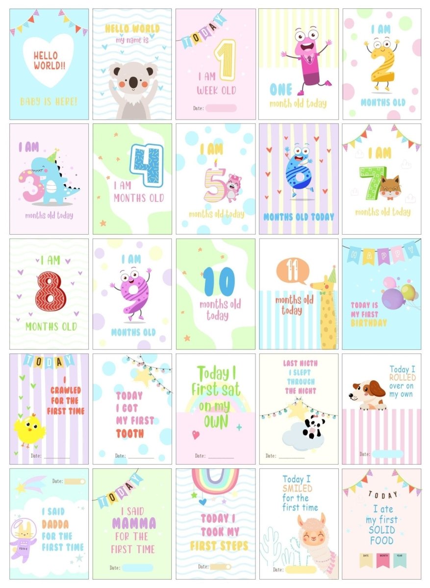 Time to Bounce Theme Milestone cards- (Pack of 25) - MSCD-TMBNC