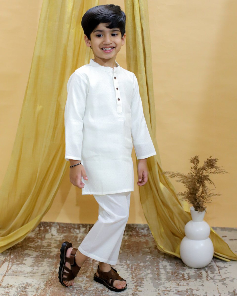 Timeless White Boys Kurta Pajama Set - KES-BK-TWBK-6-12