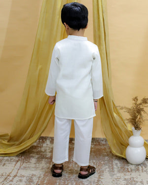 Timeless White Boys Kurta Pajama Set - KES - BK - TWBK - 0 - 6