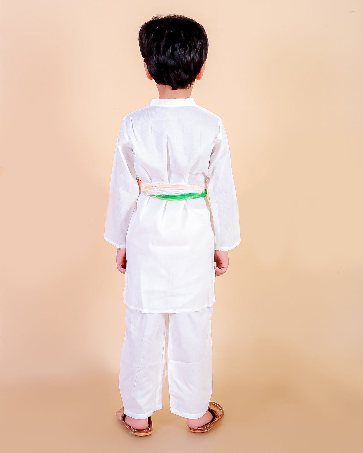 Timeless White Boys Kurta Pajama Set - 0 - 6 Months Boys Ethnic Set