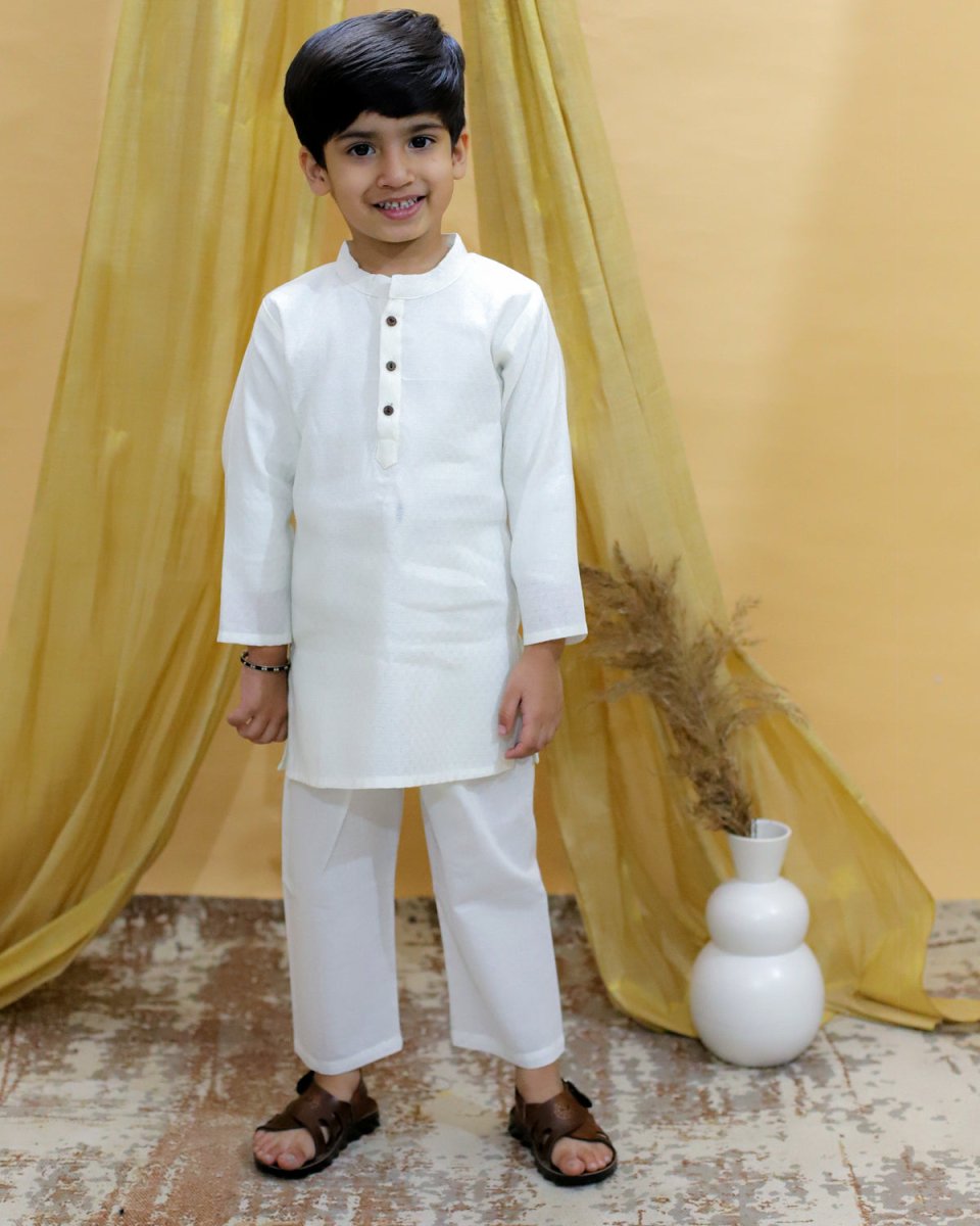 Timeless White Boys Kurta Pajama Set - KES-BK-TWBK-6-12